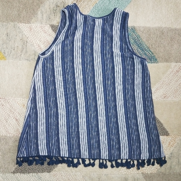 W5 Sleeveless Striped Tassel Top XL - Picture 4 of 5